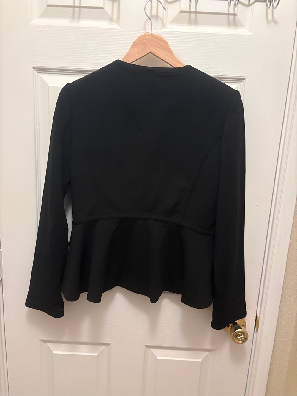 DKNY Black Zip-Front Peplum Blazer A041 - Picture 5 of 5